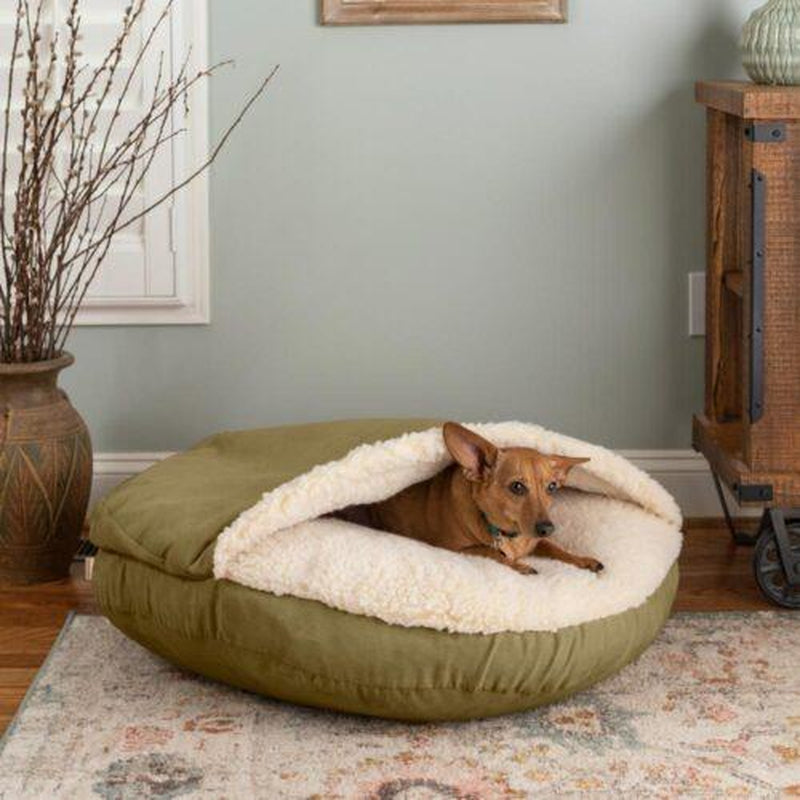 Classic Poly-Cotton Cozy Cave Pet Bed, Large, Round