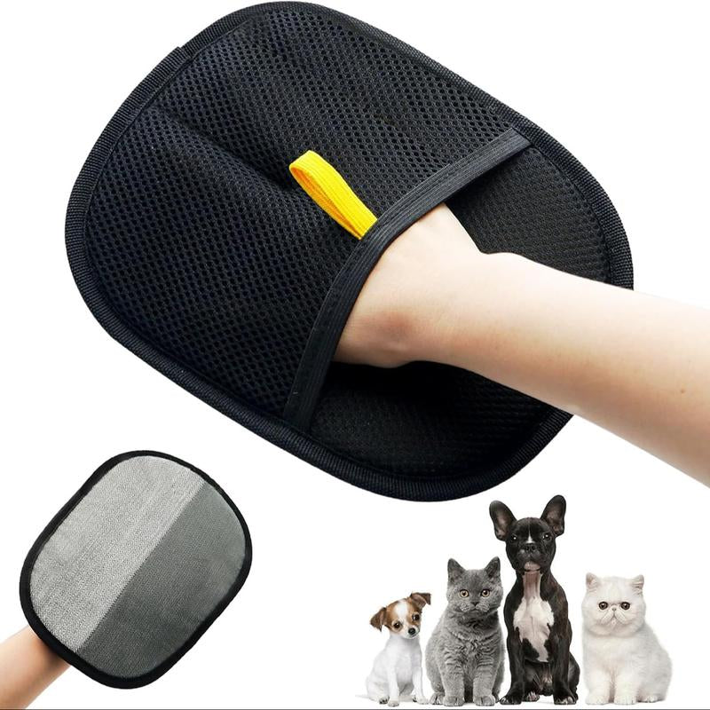 Pet Hair Removal Gloves, Reusable Electrostatic Pet Hair Remover Tool, Washable Double-Sided Pet Grooming Gloves for Furniture & Car Seats