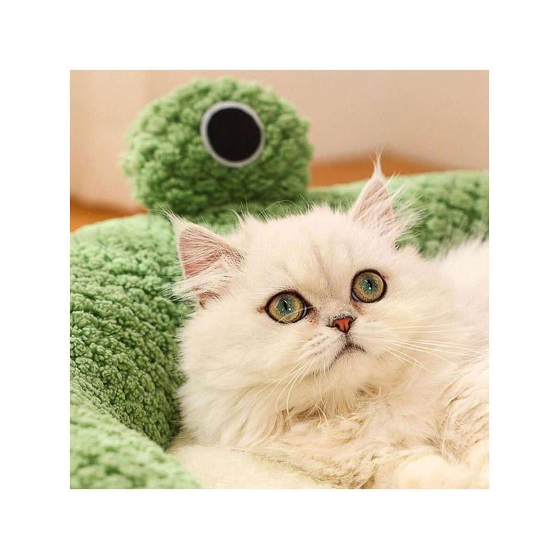 Soft and Breathable Plush Cute Pet Bed, Open Design Warm Pet Nest, Suitable for Cats and Small Dogs (Round Bed Design)