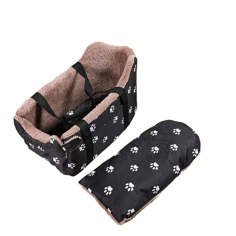 Pet Car Carrier, Portable Pet Safety Seat for Small Dogs and Cats Center Console Safety Travel Bed Dog Bed Cat Bed