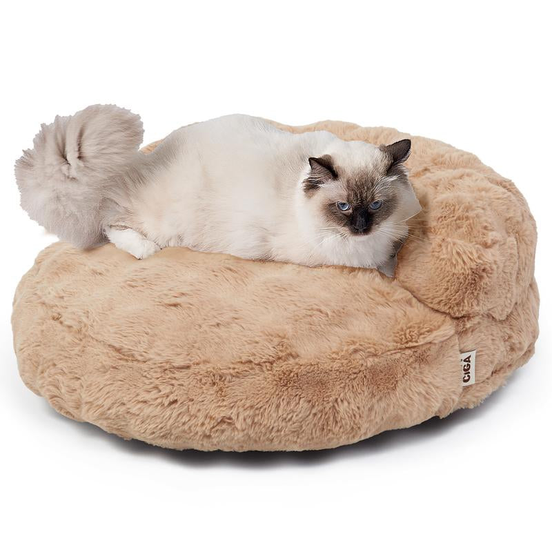 EHEYCIGA Dog Bed and Cat Couch – Fluffy Faux Rabbit Fur Pet Sofa for Dogs and Cats, Washable Removable Cover, Waterproof and Non-Slip,
