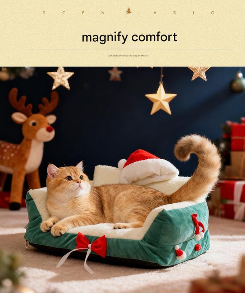 A Sofa Bed Specially Designed for Small Dogs and Cats! Soft, Fluffy, and Super Warm; Your Feline Friend Will Fall Asleep Instantly, and Its Stylish Design Goes with Everything.
