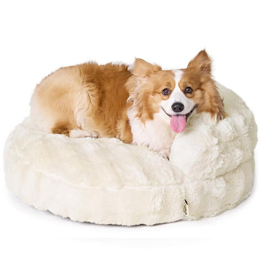 EHEYCIGA Dog Bed and Cat Couch – Fluffy Faux Rabbit Fur Pet Sofa for Dogs and Cats, Washable Removable Cover, Waterproof and Non-Slip,
