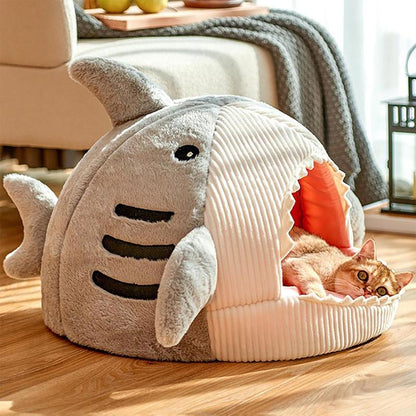 Winter Warm Pet Bed, Spring Shark Design Soft Cat Bed Room Decor, Cute Shark Designed Breathable Dog Bed, Pet Supplies for Indoor Use, Summer Gift, Dog Accessories, Cat Stuff