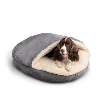 Classic Poly-Cotton Cozy Cave Pet Bed, Large, Round