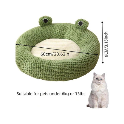 Soft and Breathable Plush Cute Pet Bed, Open Design Warm Pet Nest, Suitable for Cats and Small Dogs (Round Bed Design)