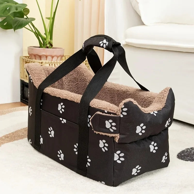 Pet Car Carrier, Portable Pet Safety Seat for Small Dogs and Cats Center Console Safety Travel Bed Dog Bed Cat Bed