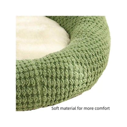 Soft and Breathable Plush Cute Pet Bed, Open Design Warm Pet Nest, Suitable for Cats and Small Dogs (Round Bed Design)