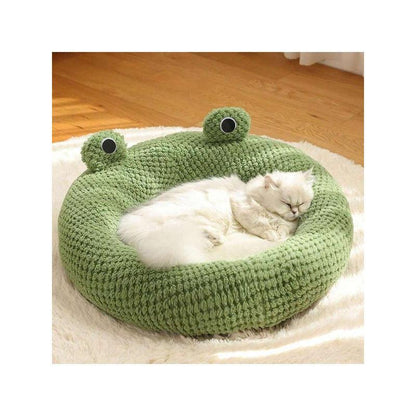 Soft and Breathable Plush Cute Pet Bed, Open Design Warm Pet Nest, Suitable for Cats and Small Dogs (Round Bed Design)
