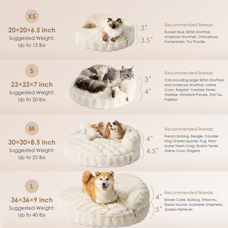EHEYCIGA Dog Bed and Cat Couch – Fluffy Faux Rabbit Fur Pet Sofa for Dogs and Cats, Washable Removable Cover, Waterproof and Non-Slip,