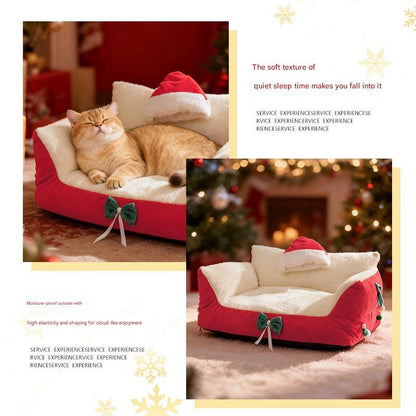A Sofa Bed Specially Designed for Small Dogs and Cats! Soft, Fluffy, and Super Warm; Your Feline Friend Will Fall Asleep Instantly, and Its Stylish Design Goes with Everything.
