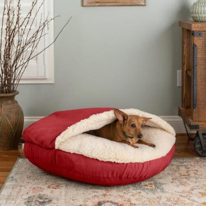 Classic Poly-Cotton Cozy Cave Pet Bed, Large, Round