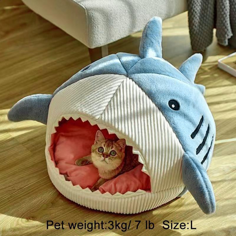 Winter Warm Pet Bed, Spring Shark Design Soft Cat Bed Room Decor, Cute Shark Designed Breathable Dog Bed, Pet Supplies for Indoor Use, Summer Gift, Dog Accessories, Cat Stuff