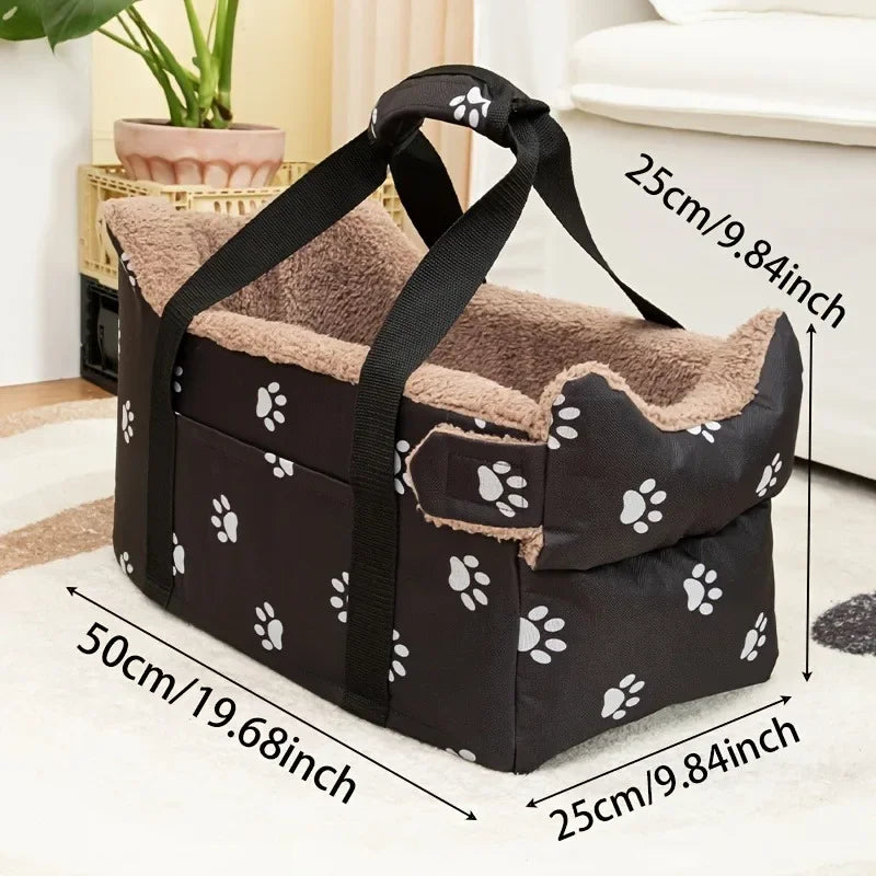 Pet Car Carrier, Portable Pet Safety Seat for Small Dogs and Cats Center Console Safety Travel Bed Dog Bed Cat Bed