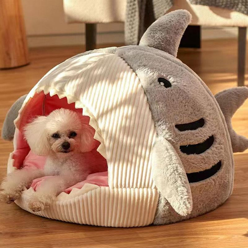 Winter Warm Pet Bed, Spring Shark Design Soft Cat Bed Room Decor, Cute Shark Designed Breathable Dog Bed, Pet Supplies for Indoor Use, Summer Gift, Dog Accessories, Cat Stuff