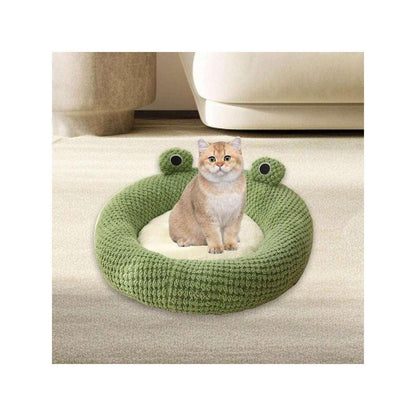 Soft and Breathable Plush Cute Pet Bed, Open Design Warm Pet Nest, Suitable for Cats and Small Dogs (Round Bed Design)
