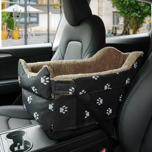 Pet Car Carrier, Portable Pet Safety Seat for Small Dogs and Cats Center Console Safety Travel Bed Dog Bed Cat Bed