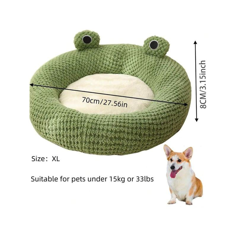 Soft and Breathable Plush Cute Pet Bed, Open Design Warm Pet Nest, Suitable for Cats and Small Dogs (Round Bed Design)